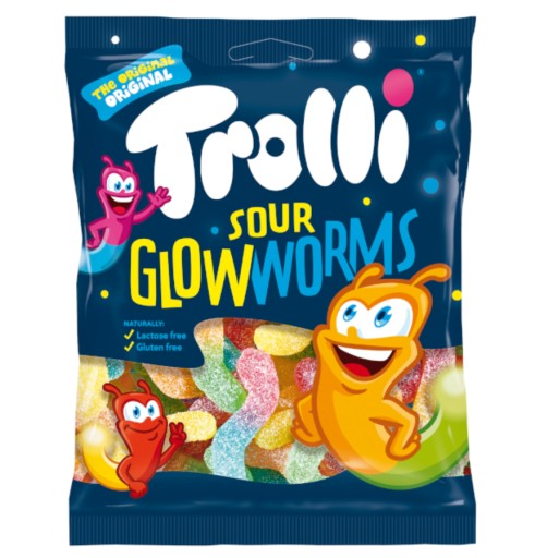Trolli Sour Glow želé červy 100 g