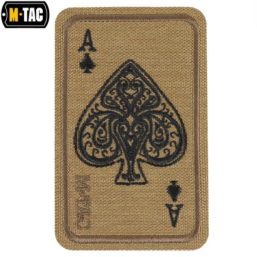 VYŠÍVANÉ ACE OF SPADES KARTA ACE OF SPADES M-TAC COYOTE VELCRO NÁŠIVKA