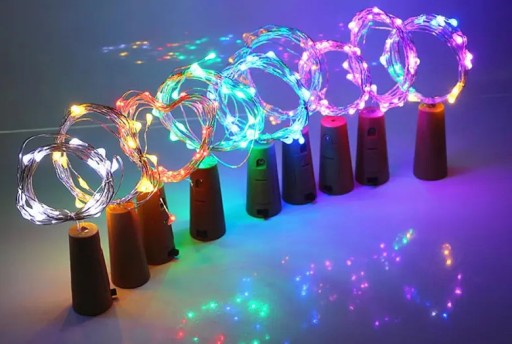 KORKA NA FĽAŠU 20 LED drôtených svietidiel Vianočný stromček Modrá 124