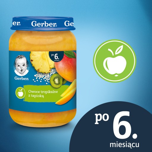 GERBER dezert z tropického ovocia s tapiokou 190g
