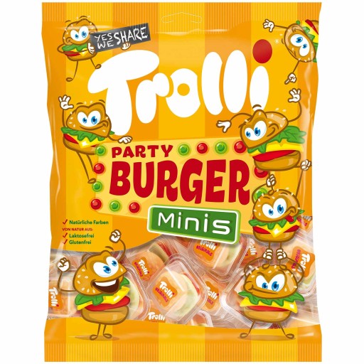 Burger Trolli Mini Hamburger Party Fruit Gummies 10g x 17ks 170g