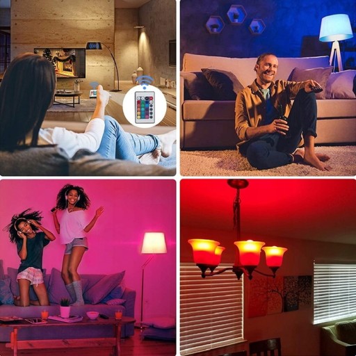FAREBNÁ ŽIAROVKA RGB E27 LED 9W 16 FAREB + DIAĽKOVÉ OVLÁDANIE