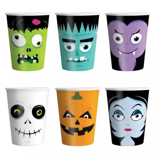 HALLOWEENSKÉ HRNČEKY, STRAŠNÉ MONSTERY, 220ml, 6 kusov
