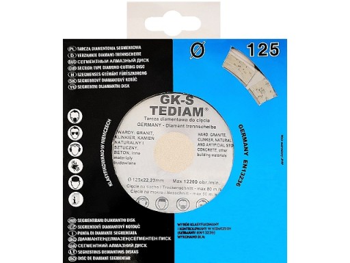 DIAMANTOVÝ KOTÚČ NA REZANIE BETÓNU ŽULA 125 GK-S