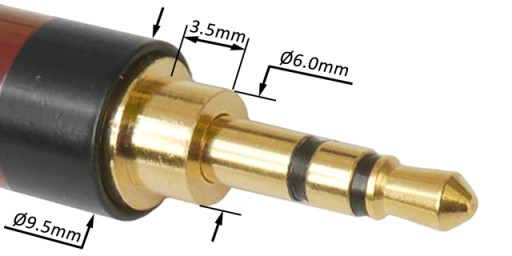 JACK konektor 3,5mm 3P TRS stereo HQ BLACK VITALCO