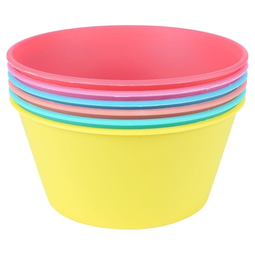 6x opakovane použiteľné PLASTOVÉ misky, súprava turistických piknikových misiek, 400 ml
