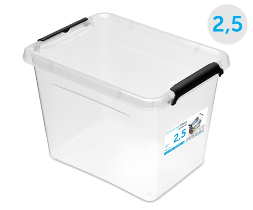 Priehľadná plastová nádoba s vekom 2,5L Box Organizer Box