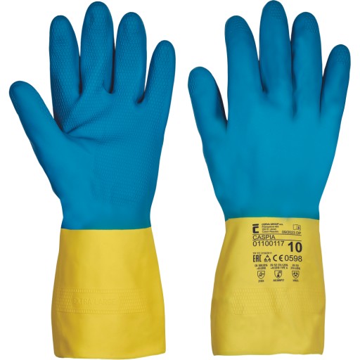 Pracovné ochranné rukavice, chemický latex/neoprén CASPIA, veľkosť 8-M