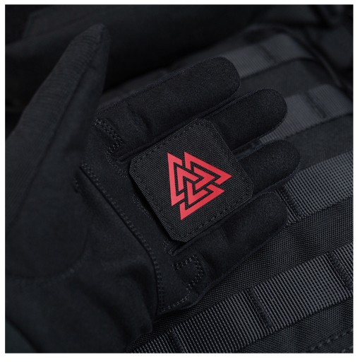 VELCRO NÁŠIVA LASEROVÝ VÝROBNÝ SYMBOL VALKNUT M-TAC ČIERNA A ČERVENÁ