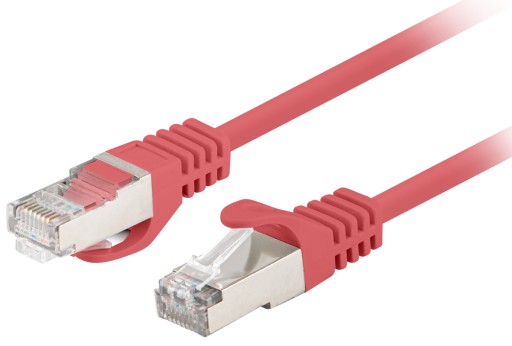Sieťový kábel LAN ETHERNET internet cat 6 FTP RJ45 1m Krútený pár Červený