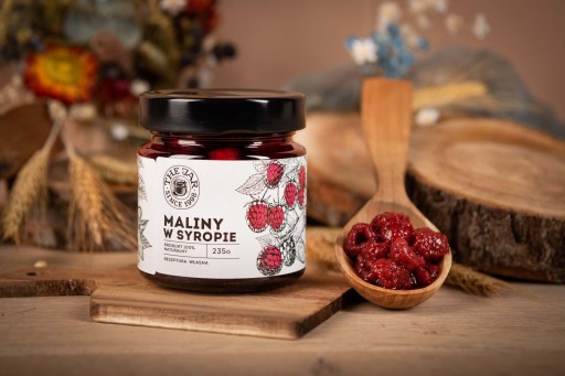 Maliny v sirupe, celé ovocie 235g THE CANE JAR