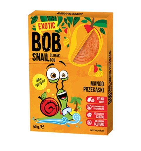 Bob Snail Mango Snack bez pridaného cukru 60 g