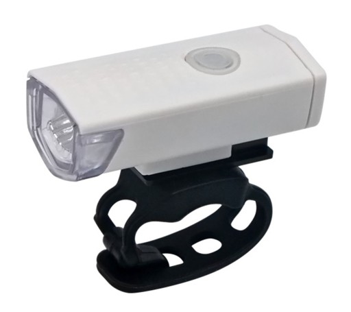 BICYKEL PREDNÉ SVETLO LED USB BATÉRIA S RUKOVOU PREDNÁ BIELA ZD41E