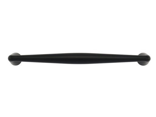 MATNÁ ČIERNA KOVOVÁ NÁBYTKOVÁ RÚČKA, ZAOBLÁ LINEA 128 MM / 140 MM