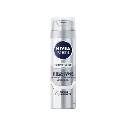 Nivea Men Skin Protection Silver Protect pena na holenie, 200 ml