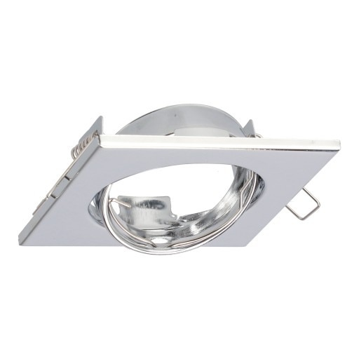 SADA Štvorcovej HALOGÉNOVEJ ŽIAROVKY, CHROME EDO + LED ŽIAROVKA
