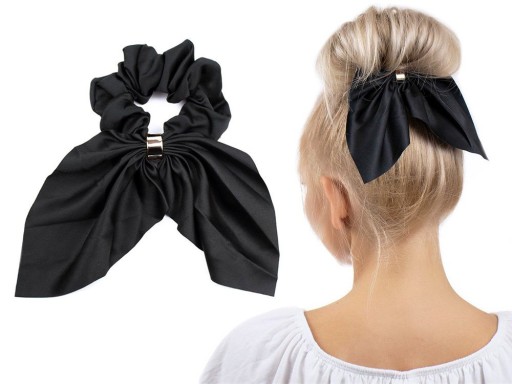 Gumička do vlasov SCRUNCHIES BOWN, čierna