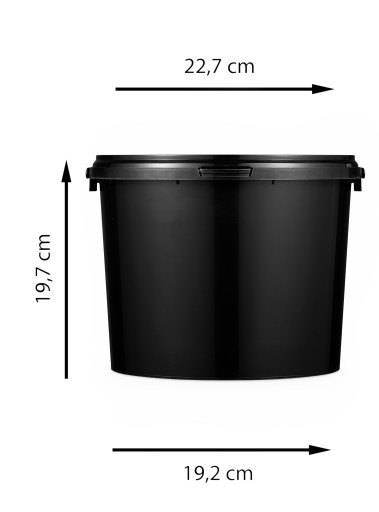 Plastové vedro 5 litrov na POTRAVINY, ČIERNA