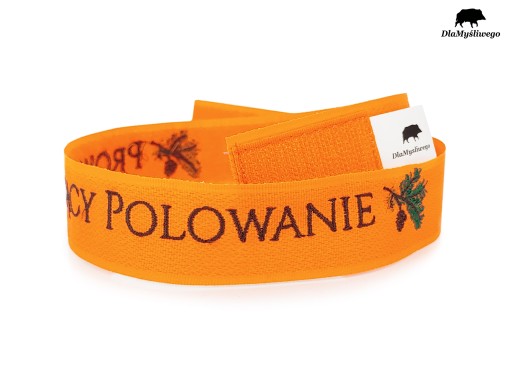 Výstražný náramok pre POĽOVNÍKA, vyšívaný nápisom HUNTING LEAD