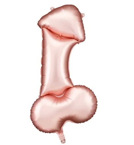 Fóliový balónik na penis, 55,5x112 cm, ružové zlato