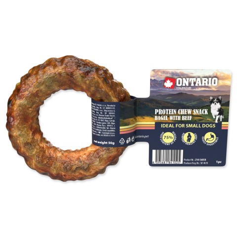 Ontario Chew Snack Beef Bagel 50g pochúťka s kolagénom