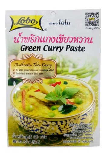 Zelená kari pasta, zelené kari 50g Lobo