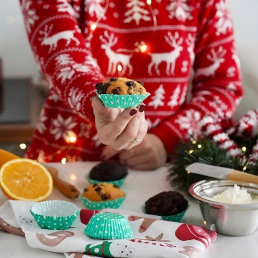 Papierové formičky na muffiny, obliečky na muffiny, zelené, 60 ks