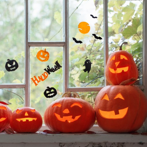 NÁLEPKY NA OKNO TEKVINY STRAŠIDIA TEKVINY HALOWEENSKÁ NOC