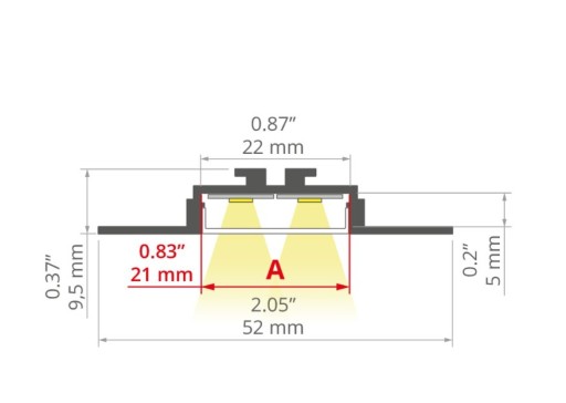 OPAC-30 eloxovaný LED profil 60cm