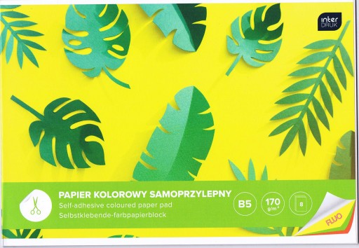 Farebný samolepiaci vystrihovací papier B5 8k fluo