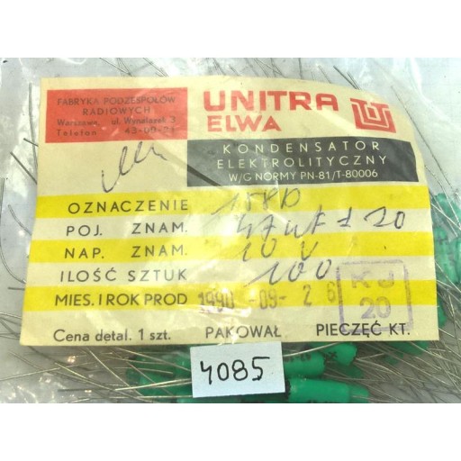 Tantal 47uF 10V 6x14 20% Unitra-Elwa axiálne x5