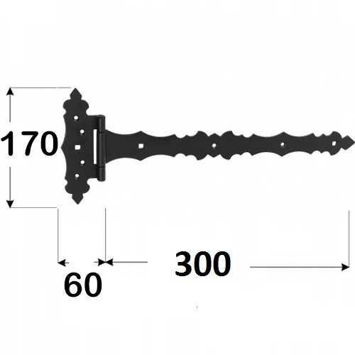 ZOB300C TROJUHOLNÍKOVÝ PÁNT, DEKORATÍVNY, ČIERNY 300x170