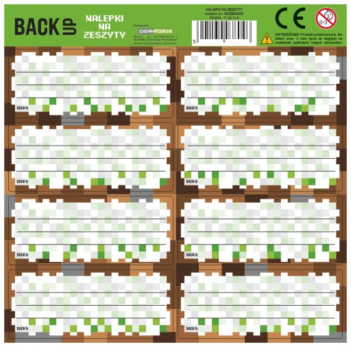 Samolepky Samolepky na notebook Hra Minecraft BackUP NNZB4A68