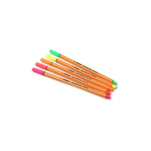 Sada Stabilo jemných vložiek, farebné NEON mini, 5 farieb