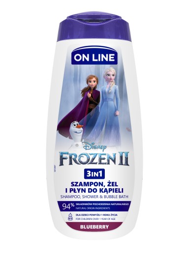 Sprchový gél On Line 3v1 Frozen II Blueberry 400 ml