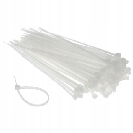 Sťahovacie pásky Biele 2,5 x 100 mm 100 ks Veľmi pevné