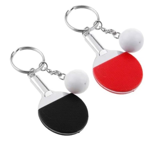 ČERVENÝ STOLNÝ TENIS ŠPORTOVÝ KEYRING - PINGPONGOVÁ RAKETA - pádlo
