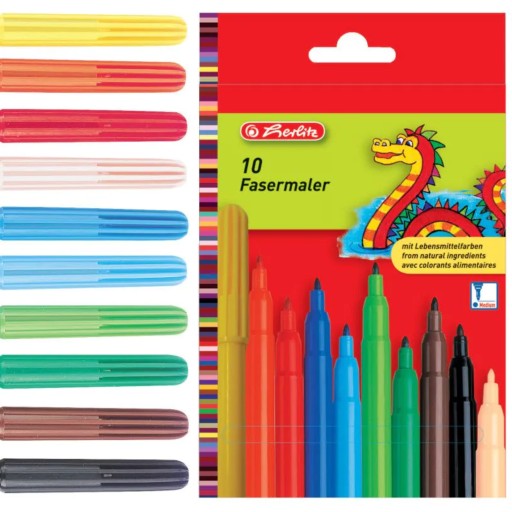 Ekologické umývateľné fixky Herlitz, 10 farieb