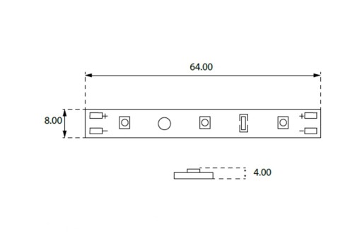LED modul LED pásik GL-3 0,25W 12VDC 3 x 3528SMD studená biela sada. 4 ks.