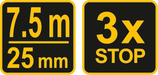 Žlto-čierna páska meria 7,5 m x 25 mm VOREL