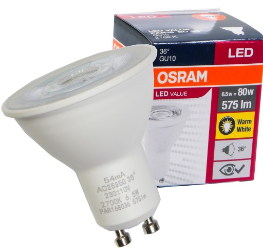 OSRAM Halogénová LED žiarovka 6,9W 80W GU10 36s 2700K