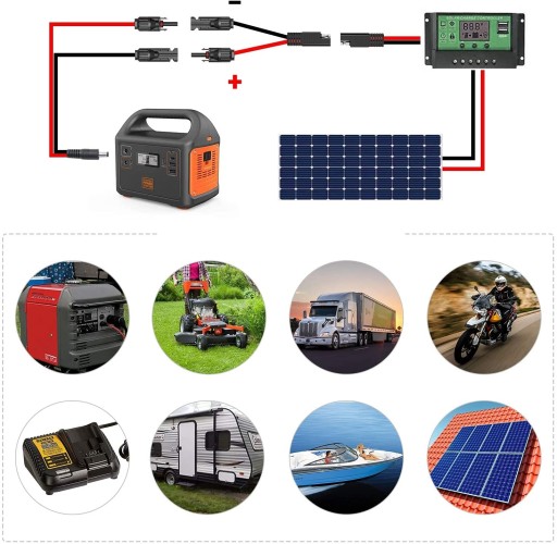 ADAPTÉROVÝ KÁBEL DRÔT SOLÁRNY ADAPTÉR MC4 - SAE 10AWG 35CM