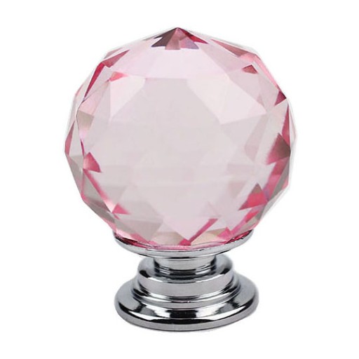 KRIŠTÁĽOVÝ NÁBYTOK Úchytka 30mm RUŽOVÝ CRYSTAL glamour
