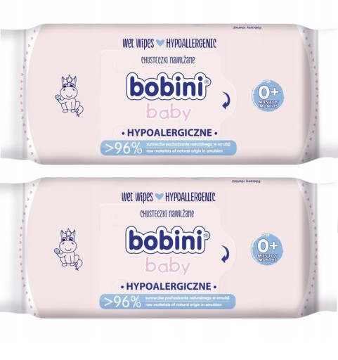 BOBINI hypoalergénne vlhčené obrúsky 2x60 ks