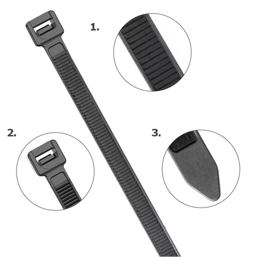 VEĽMI PEVNÉ QBA KÁBLOVÉ SVORKY 2,5x100mm 100 KS. ODOLNÁ ČIERNEJ