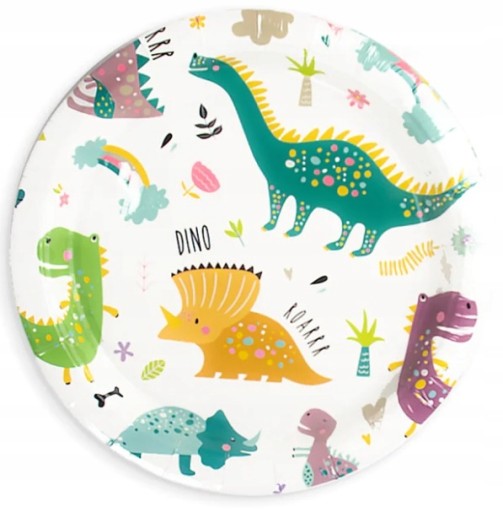 Dinosaury narodeninové taniere 18 cm, 6 kusov