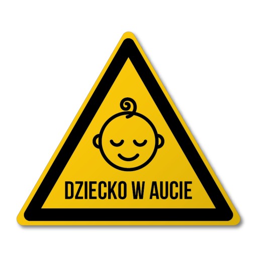 Výstražná nálepka Dieťa v AUTE 10 cm