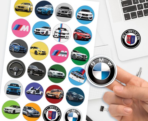 ZNAČKOVÉ NÁLEPY BMW ALPINA M3 SUPER KVALITA 24 KS
