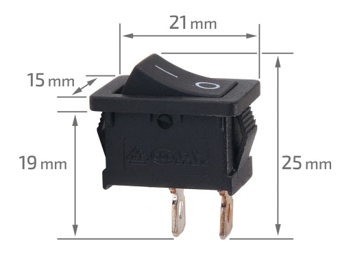 OBDŽNÍKOVÝ VYPÍNAČ NÁBYTKU, ČIERNA ZAP/VYP PRE LED