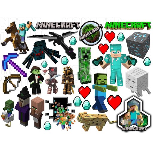 UMÝVAJÚCE DOČASNÉ TETOVANIE PRE DETSKÉ DETSKÉ MINECRAFT ORIGINÁLNE VZORKY